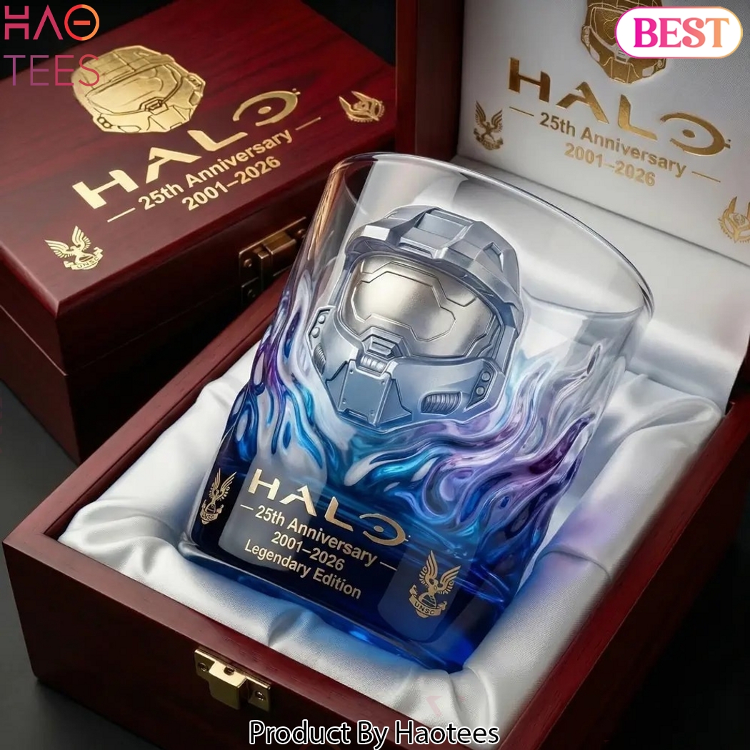 HALO 25th Anniversary 2001-2026 Legendary Edition 3D Master Chief Whiskey Glass HALO 25th Anniversary 2001-2026 Legendary Edition 3D Master Chief Whiskey Glass