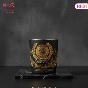 Hull City Football Club 122nd Anniversary Black Gold Commemorative Whiskey Glass