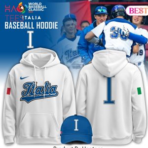 Italia Baseball 2026 World Baseball Classic Hoodie – White