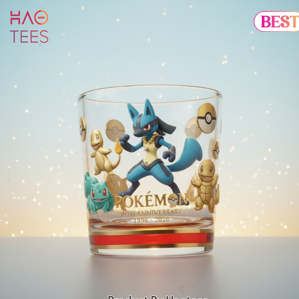 Lucario Pokemon 30Th Anniversary 2026 Commemorative Whiskey Glass Lucario Pokemon 30Th Anniversary 2026 Commemorative Whiskey Glass