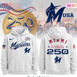 Miami Marlins USA 250th Anniversary Commemorative White Hoodie