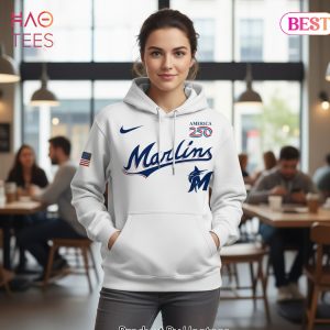 Miami Marlins USA 250th Anniversary Commemorative White Hoodie