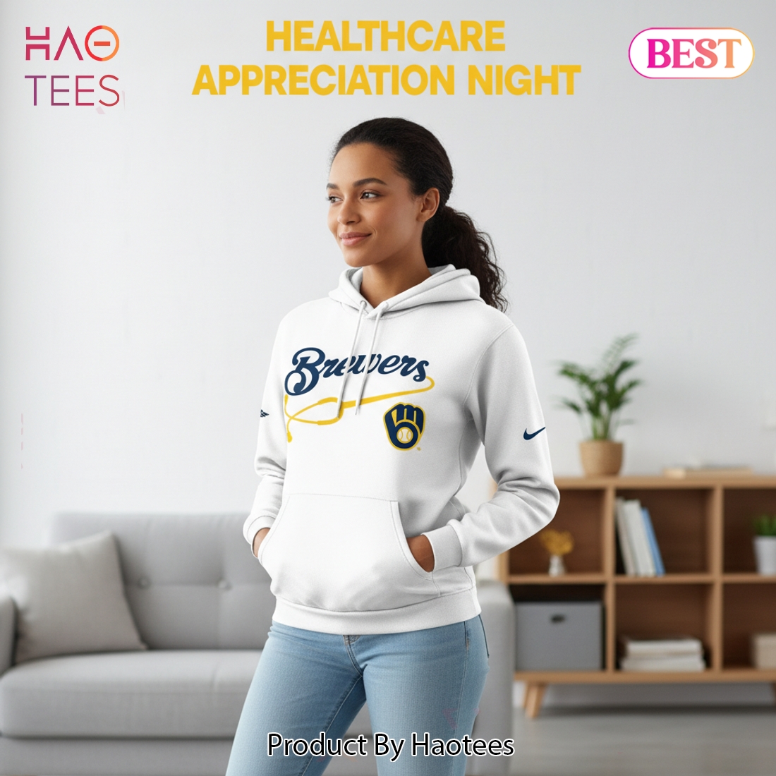 Milwaukee Brewers Healthcare Appreciation Stethoscope Hoodie Milwaukee Brewers Healthcare Appreciation Stethoscope Hoodie