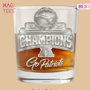New England Patriots 2025 AFC Champions Whiskey Glass