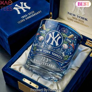 New York Yankees 123rd Anniversary 1903-2026 Commemorative Whiskey Glass
