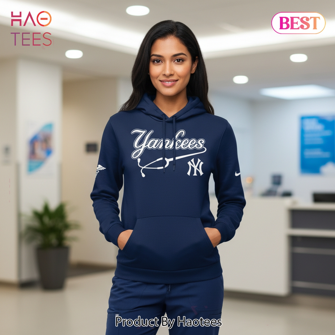 New York Yankees Healthcare Appreciation Night Heartbeat Hoodie New York Yankees Healthcare Appreciation Night Heartbeat Hoodie