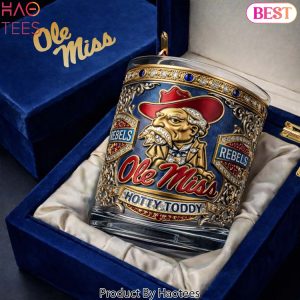 Ole Miss Rebels Hotty Toddy Premium 3D Relief Commemorative Glassware Whiskey Glass