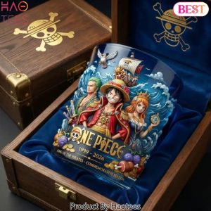 One Piece King Of The Pirates 1999-2026 Limited Edition Premium 3D Relief Commemorative Whiskey Glass