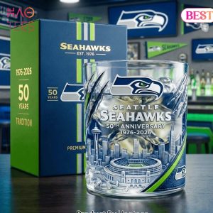 Seattle Seahawks 50th Anniversary Commemorative Whiskey Glass