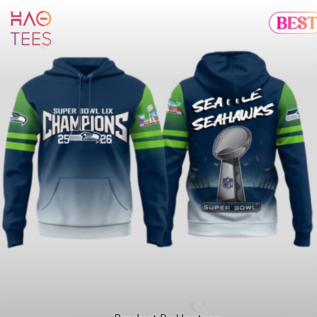 Seattle Seahawks Super Bowl LIX Champions Trophy Hoodie Seattle Seahawks Super Bowl LIX Champions Trophy Hoodie