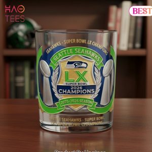 Seattle Seahawks Super Bowl LX 2026 Champions Commemorative Whiskey Glass