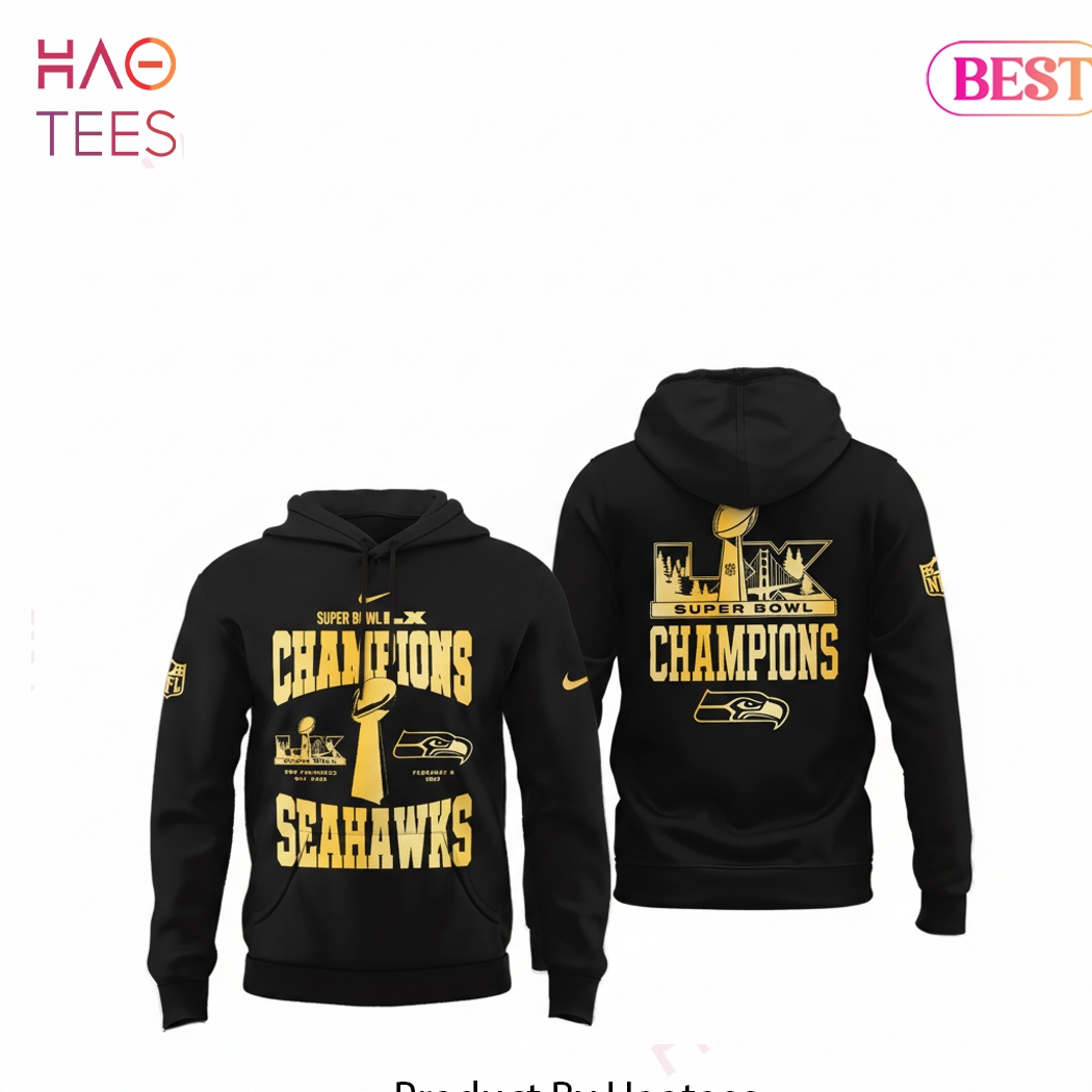 Seattle Seahawks Super Bowl LX Champions Black Hoodie Seattle Seahawks Super Bowl LX Champions Black Hoodie