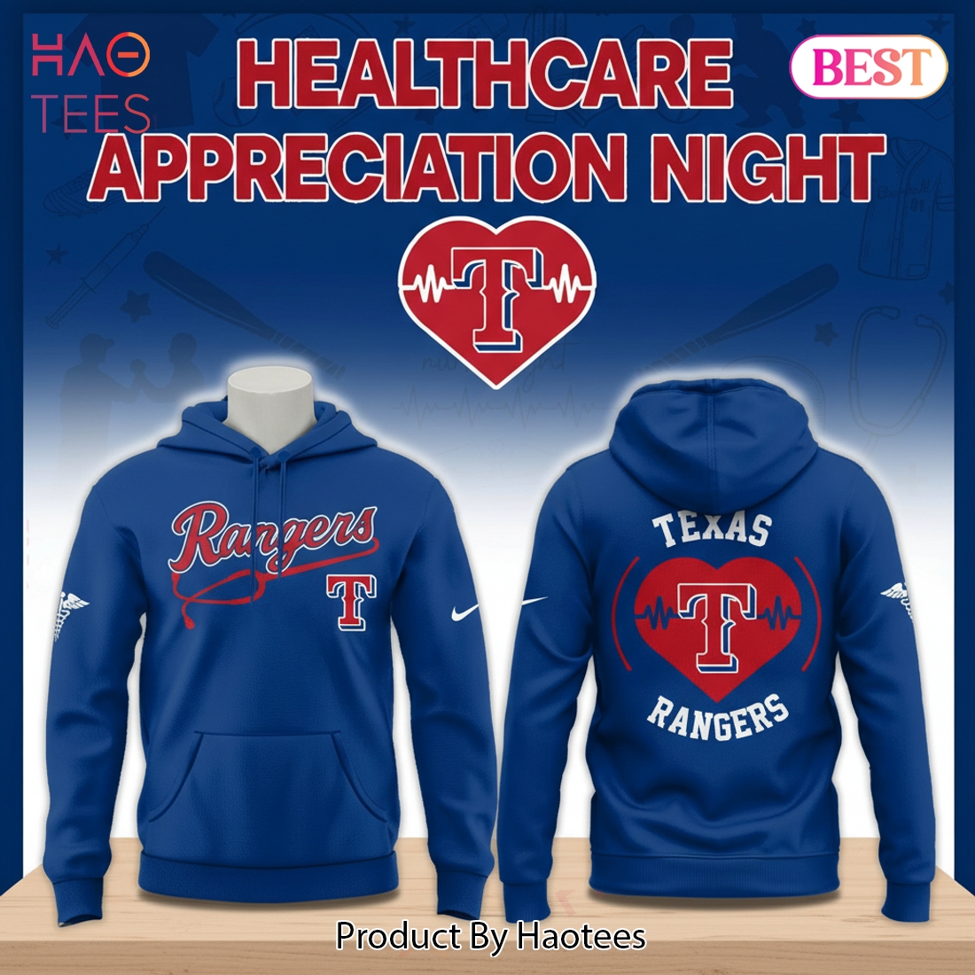 Texas Rangers Healthcare Appreciation Night Hoodie Texas Rangers Healthcare Appreciation Night Hoodie
