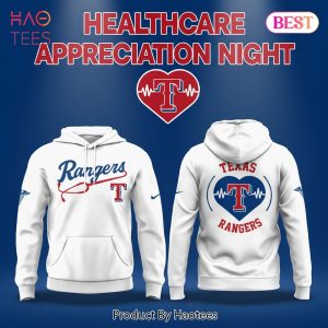 Texas Rangers Healthcare Appreciation Night White Pullover Hoodie