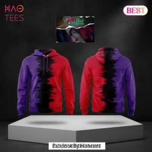 The Death of Slim Shady Coup De Gr?ce Red Purple Split Design Hoodie