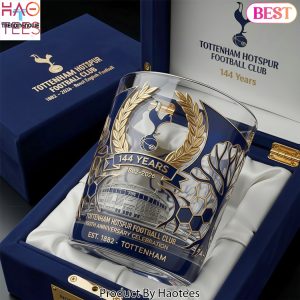 Tottenham Hotspur FC 144th Anniversary Celebration Limited Edition Premium 3D Relief Whiskey Glass
