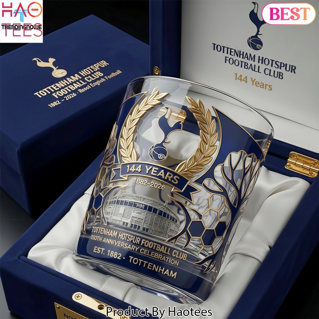 Tottenham Hotspur FC 144th Anniversary Celebration Limited Edition Premium 3D Relief Whiskey Glass
