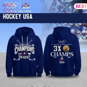 USA Hockey Olympic Men  Ice Hockey 2026 Champions Hoodie