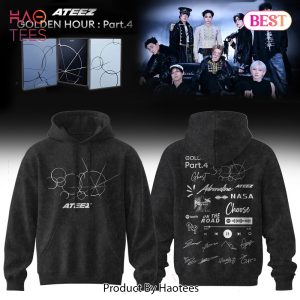 ATEEZ GOLDEN HOUR Part.4 Official K-Pop Washed Hoodie