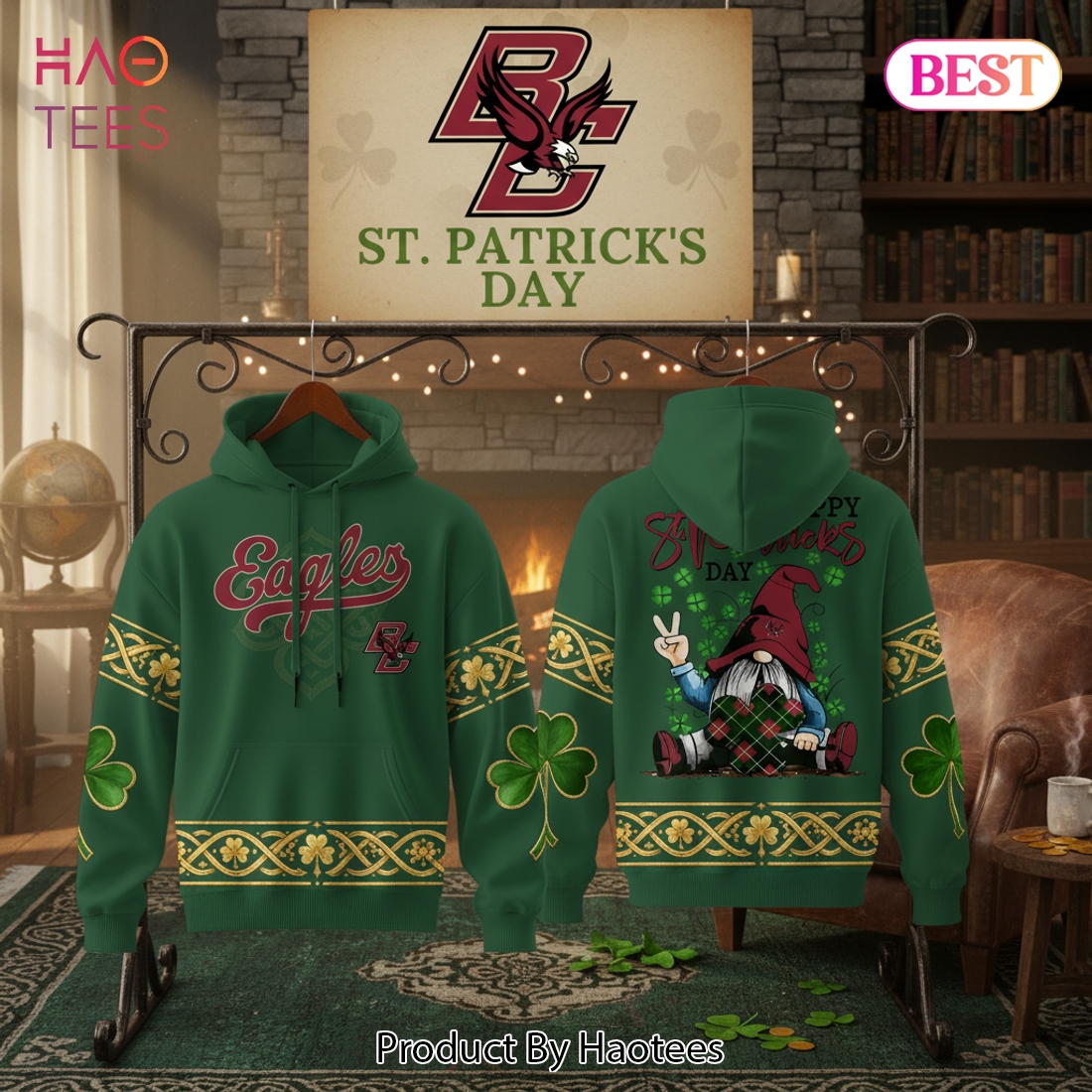 Boston College Eagles St. Patrick Day Hoodie Boston College Eagles St. Patrick Day Hoodie
