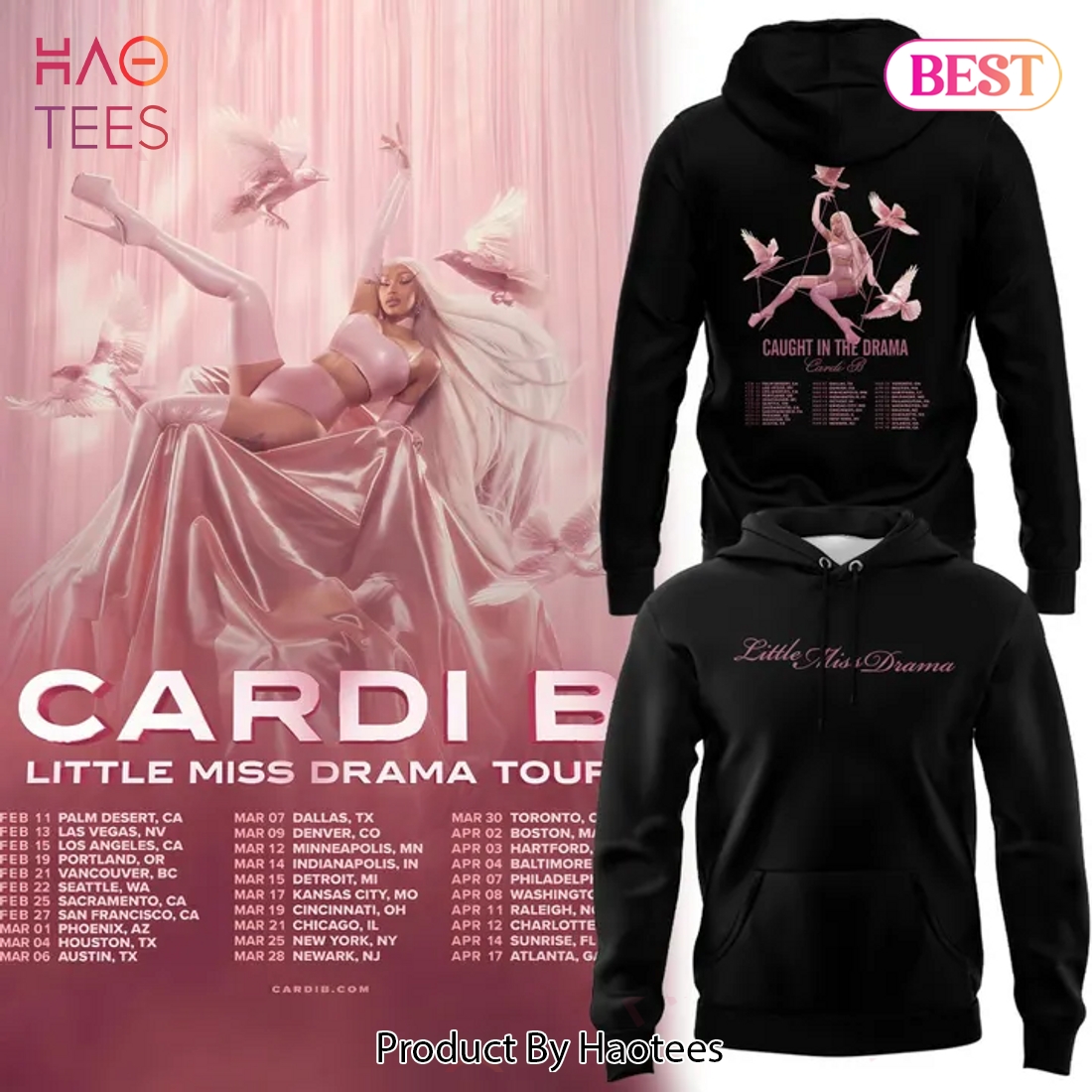 Cardi B Little Miss Drama Tour Black Hoodie Cardi B Little Miss Drama Tour Black Hoodie