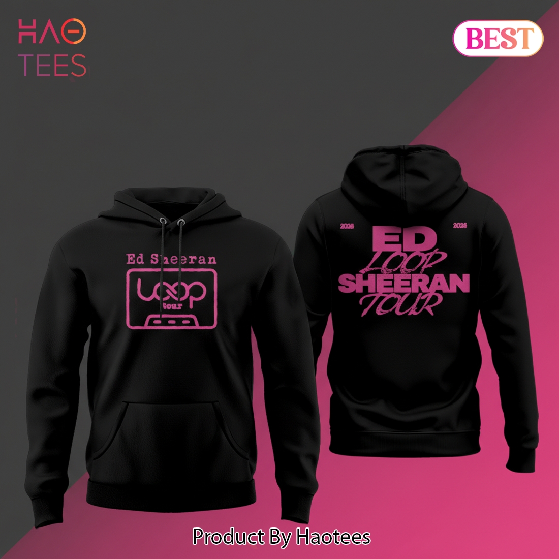 Ed Sheeran Loop Tour 2026 Official Pink Graphic Hoodie Ed Sheeran Loop Tour 2026 Official Pink Graphic Hoodie
