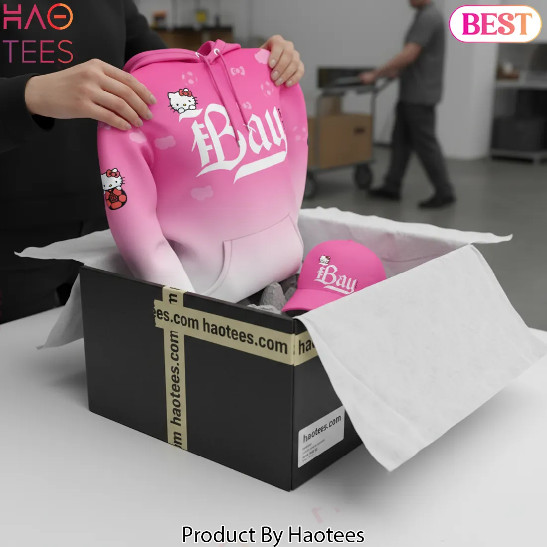Hello Kitty Bay FC 2026 Limited Edition Pink Gradient Football Hoodie Hello Kitty Bay FC 2026 Limited Edition Pink Gradient Football Hoodie