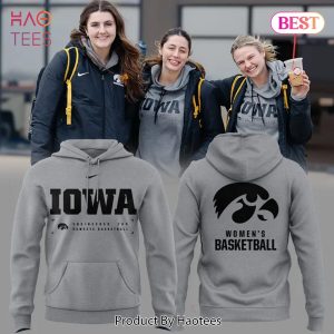 Iowa Hawkeyes Women Basketball Design Grey Hoodie
