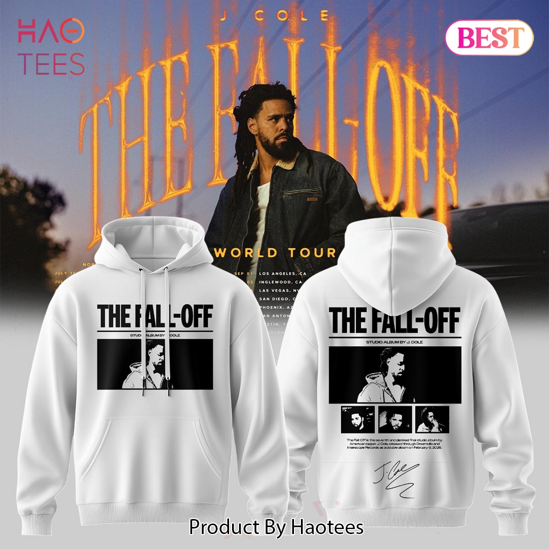 J. Cole The Fall-Off Studio Album Artwork Hoodie J. Cole The Fall-Off Studio Album Artwork Hoodie