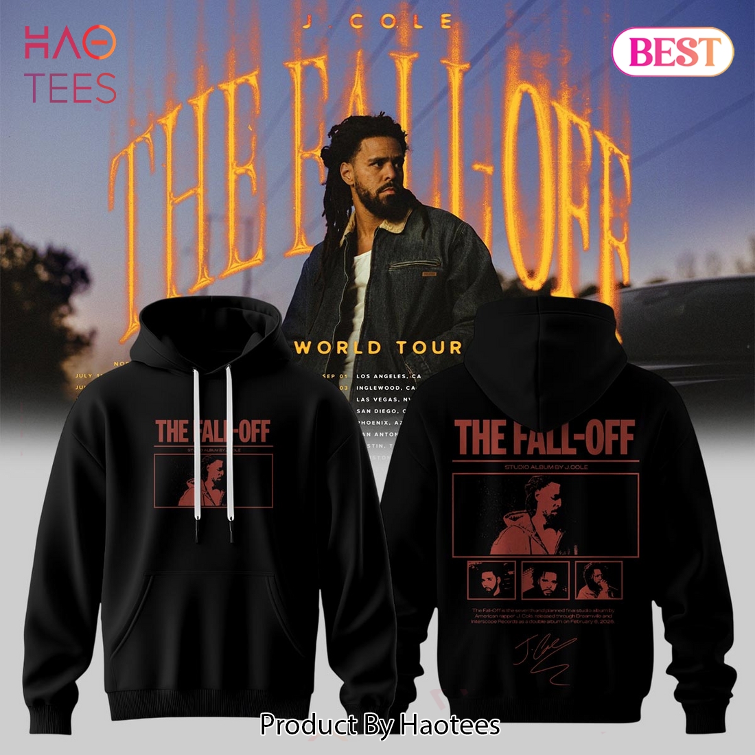 J. Cole The Fall-Off Studio Album Graphic Hoodie J. Cole The Fall-Off Studio Album Graphic Hoodie