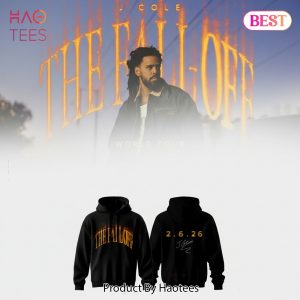 J. Cole The Fall Off World Tour Fiery Text Black Hoodie