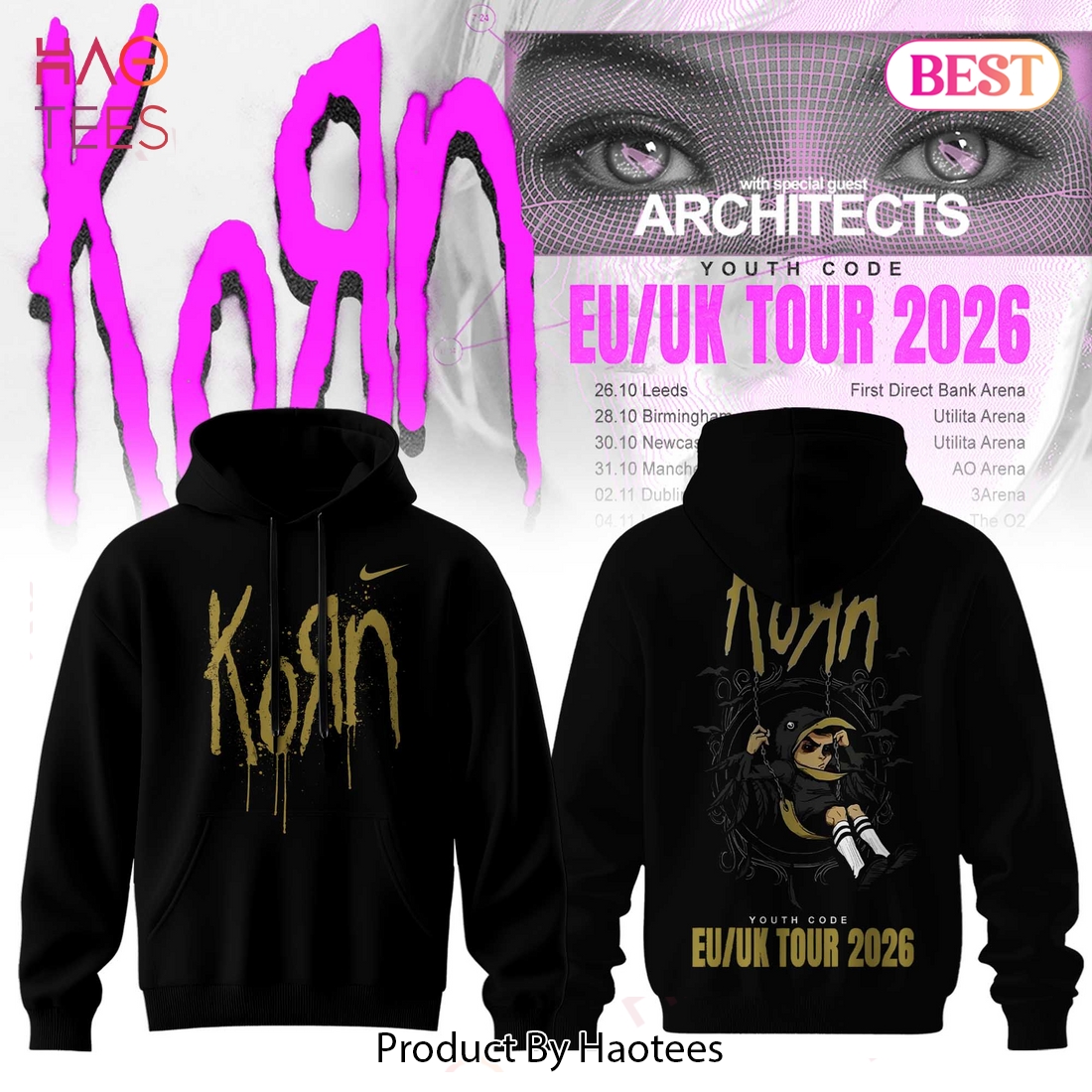 Korn EU UK Tour 2026 Youth Code Tour Design Hoodie Korn EU UK Tour 2026 Youth Code Tour Design Hoodie