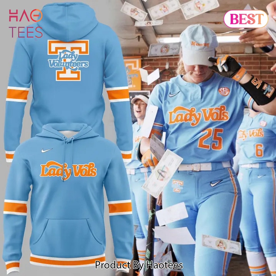 Tennessee Volunteers Lady Vols Softball Summitt Blue Uniform Hoodie Tennessee Volunteers Lady Vols Softball Summitt Blue Uniform Hoodie