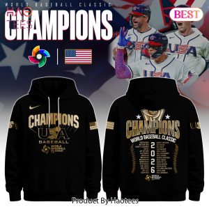 USA World Baseball Classic Champions Black Hoodie