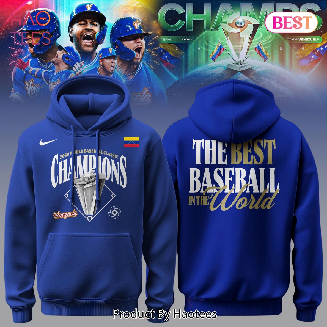 Venezuela Baseball World Baseball Classic Champions Hoodie Venezuela Baseball World Baseball Classic Champions Hoodie