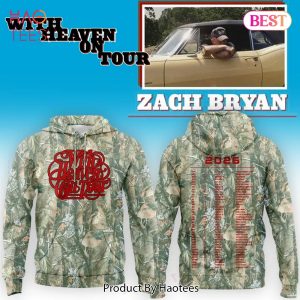 Zach Bryan Camo 2026 With Heaven On Tour Hoodie