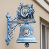 Manchester City Official Premium Sky Blue Mascots & Crest Wall Bell