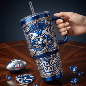 Geelong Cats AFL YETI Collector’s Edition Luxury 3D Insulated 40oz Tumbler With Handle
