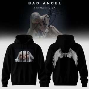 AnymA x Lisa Bad Angel Black Angel Wings Graphic Pullover Hoodie