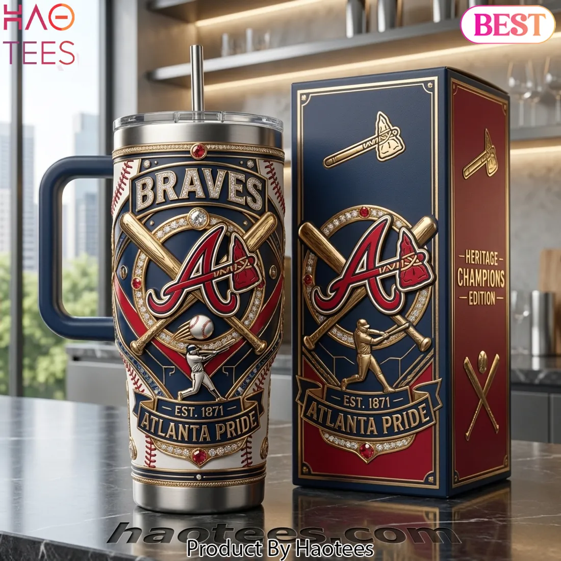 Atlanta Braves Heritage Champions Edition 40oz Tumbler With Handle