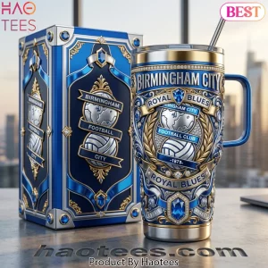 Birmingham City Royal Blues Luxury Gemstone 40oz Tumbler With Handle