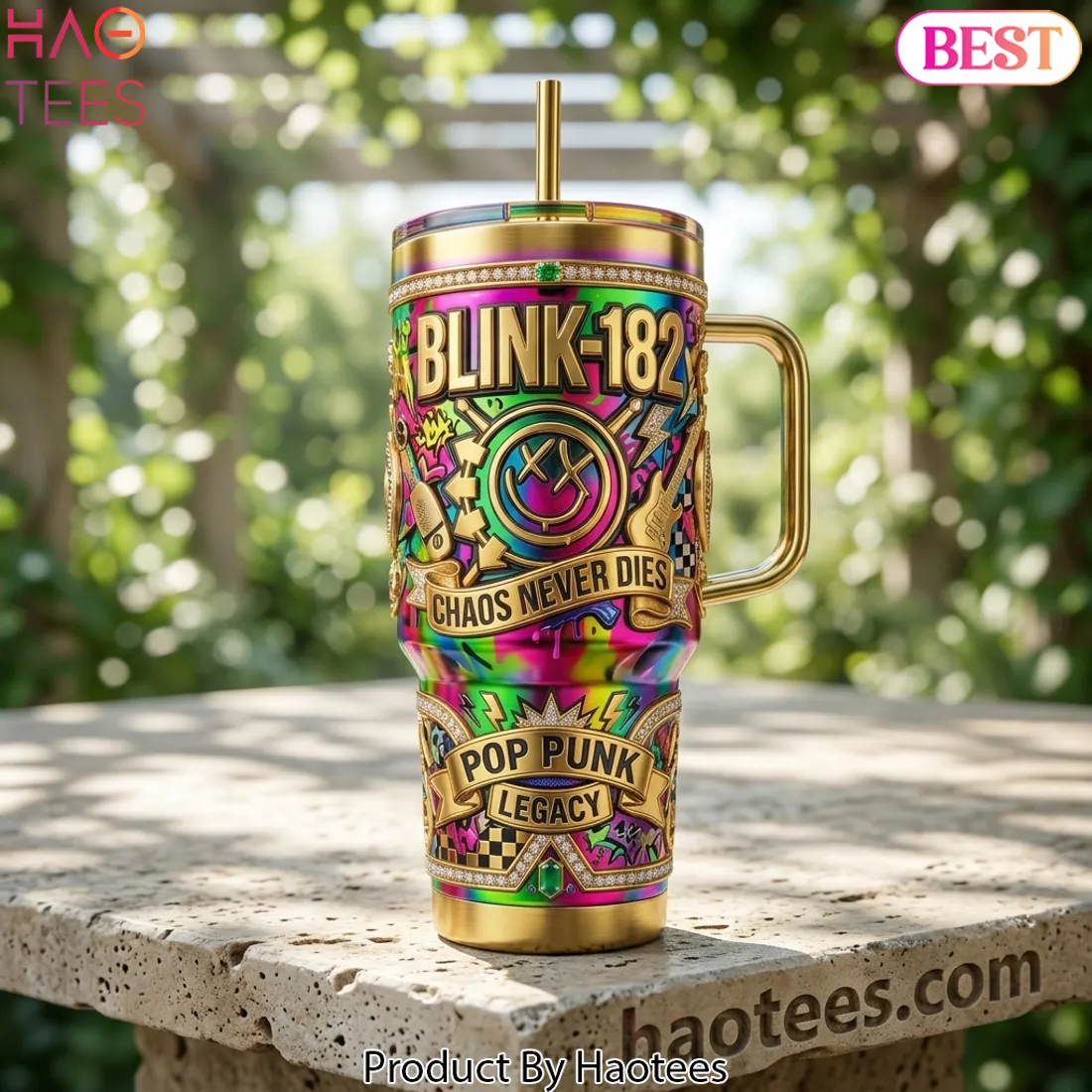 Blink-182 Chaos Never Dies Luxury 40oz Tumbler With Handle