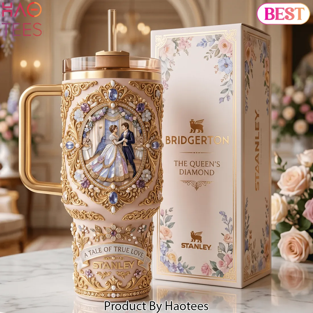 Bridgerton Queen’s Diamond Collection 40oz Tumbler with Handle Bridgerton Queen’s Diamond Collection 40oz Tumbler with Handle