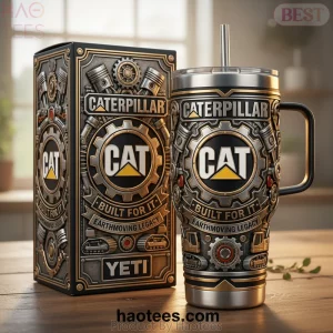 Caterpillar CAT Built For It Premium Embossed Earthmoving Legacy Tumbler