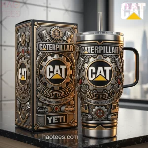 Caterpillar CAT Built For It Premium Embossed Earthmoving Legacy Tumbler