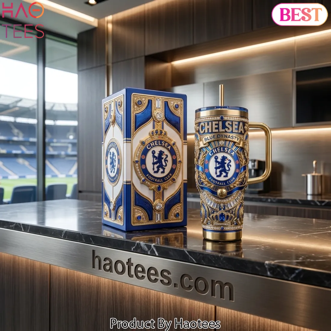 Chelsea Blue Dynasty Luxury 40oz Tumbler With Handle
