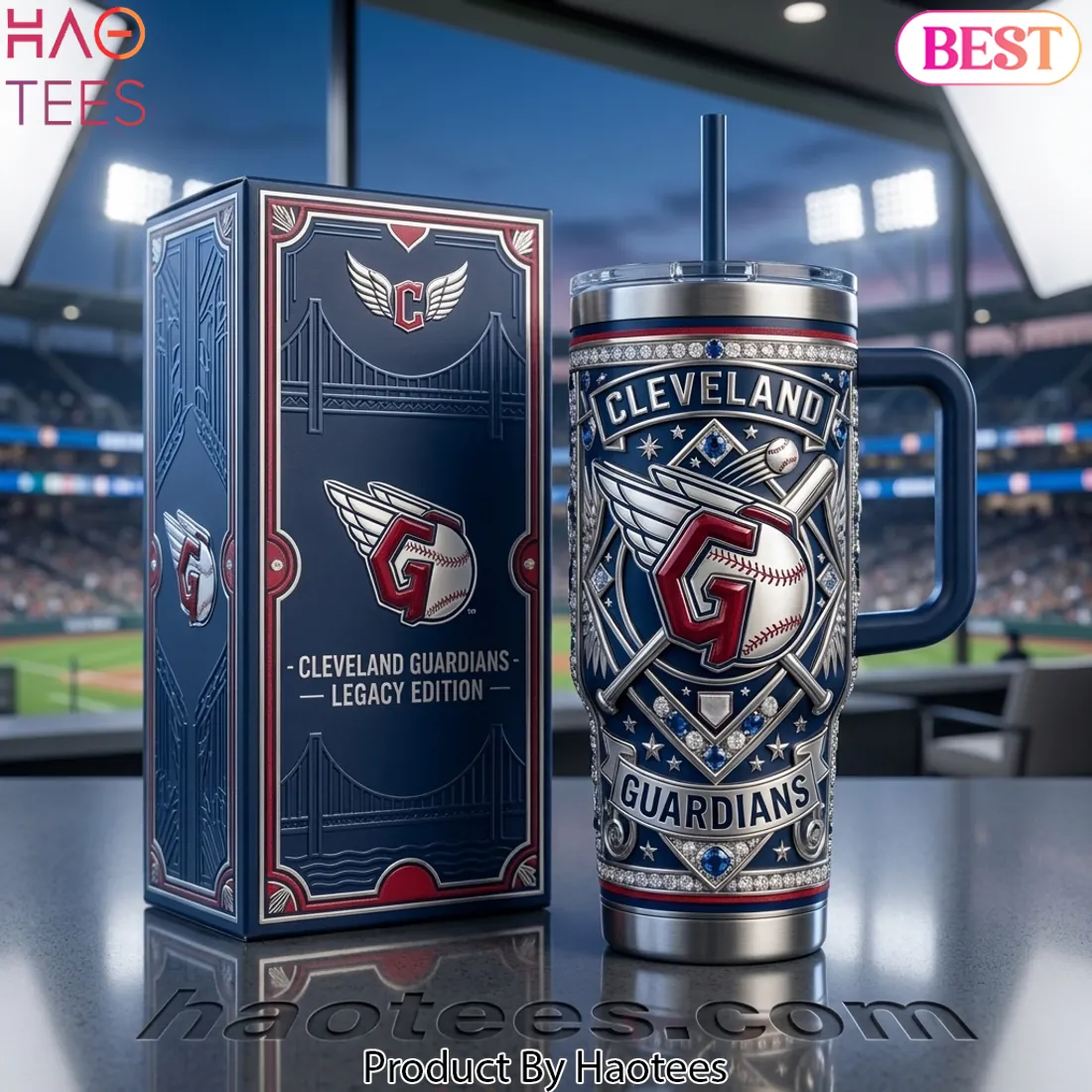 Cleveland Guardians Legacy Edition 40oz Tumbler With Handle Cleveland Guardians Legacy Edition 40oz Tumbler With Handle