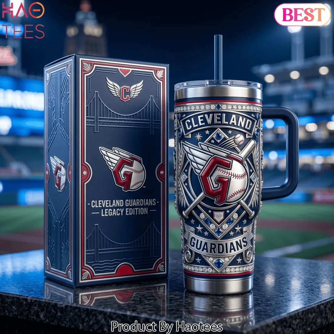 Cleveland Guardians Legacy Edition 40oz Tumbler With Handle Cleveland Guardians Legacy Edition 40oz Tumbler With Handle