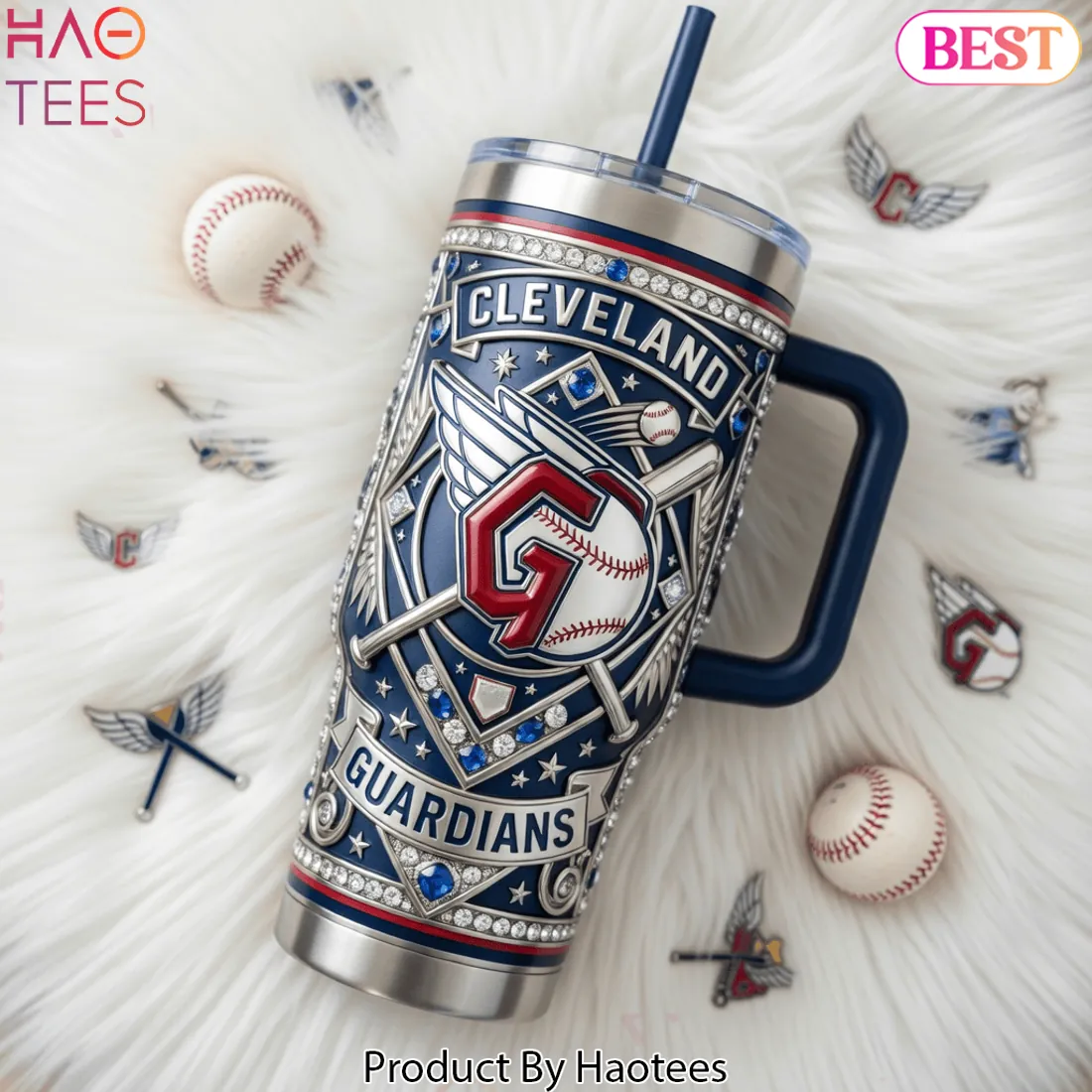 Cleveland Guardians Legacy Edition 40oz Tumbler With Handle Cleveland Guardians Legacy Edition 40oz Tumbler With Handle