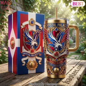 Crystal Palace FC Premium Gold 3D Eagle Glory 40oz Tumbler With Handle